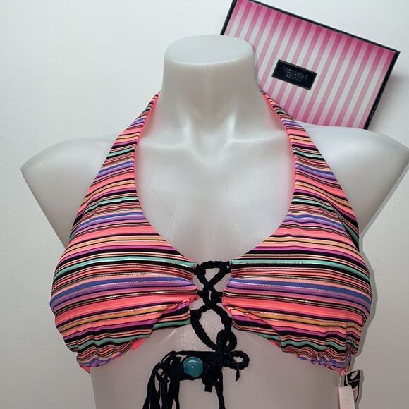 🔥VICTORIA SECRET SWIMSUIT 2pc large  push-up  //medium New #1 reversible - Picture 4 of 12